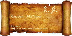 Kuster János névjegykártya